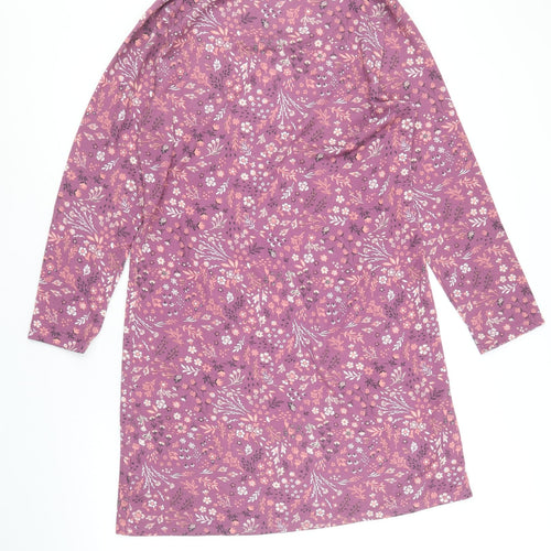 Nutmeg Womens Purple Geometric Polyester A-Line Size 12 Round Neck Pullover - Size 12-14