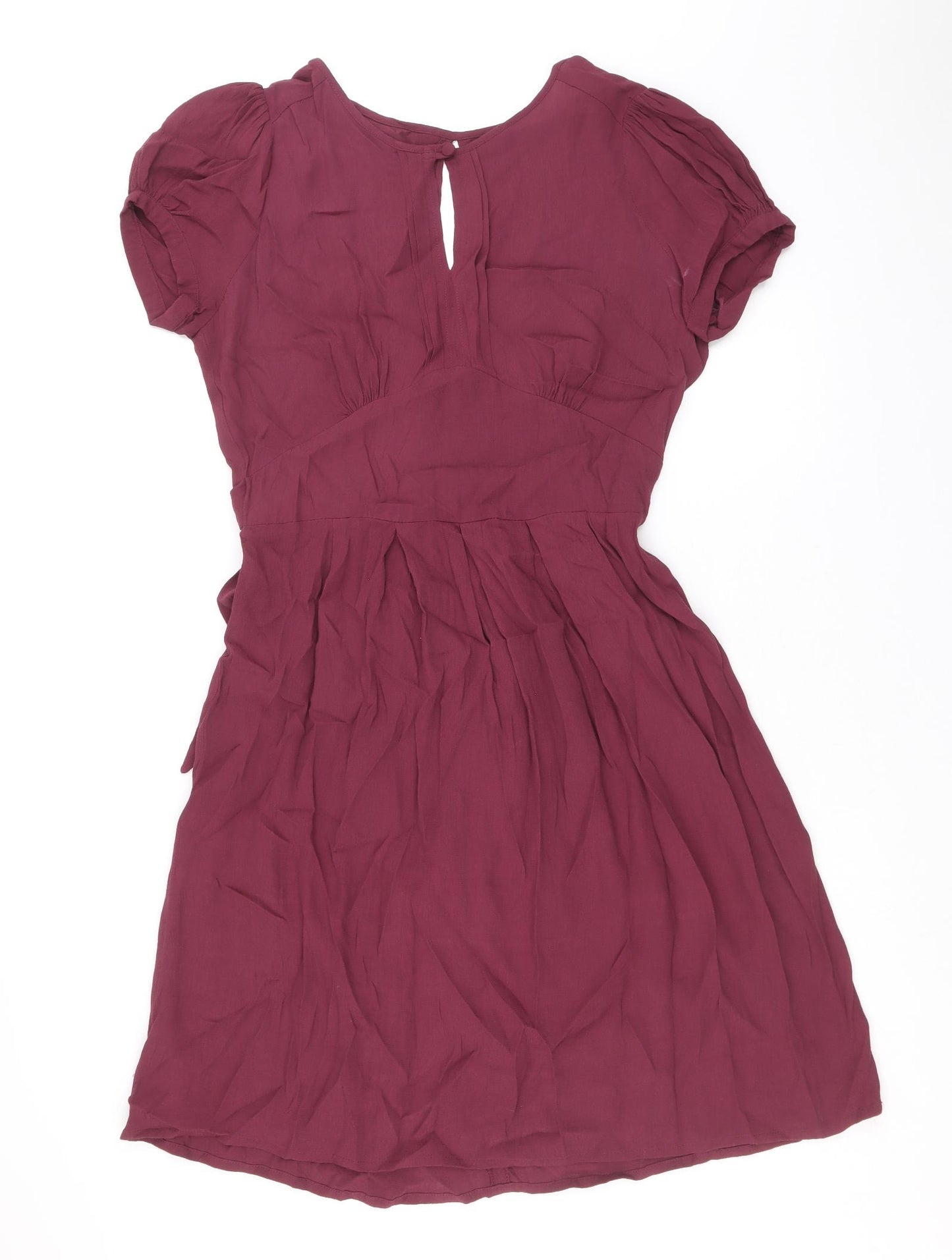 NAF NAF Womens Purple Viscose A-Line Size 12 Round Neck Button