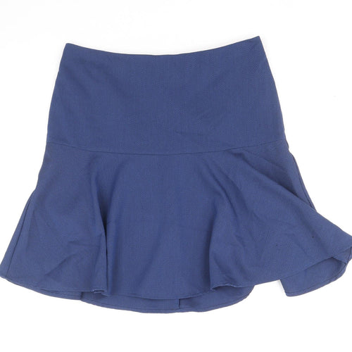 NEXT Womens Blue Polyacrylate Fibre Trumpet Skirt Size 10 Zip