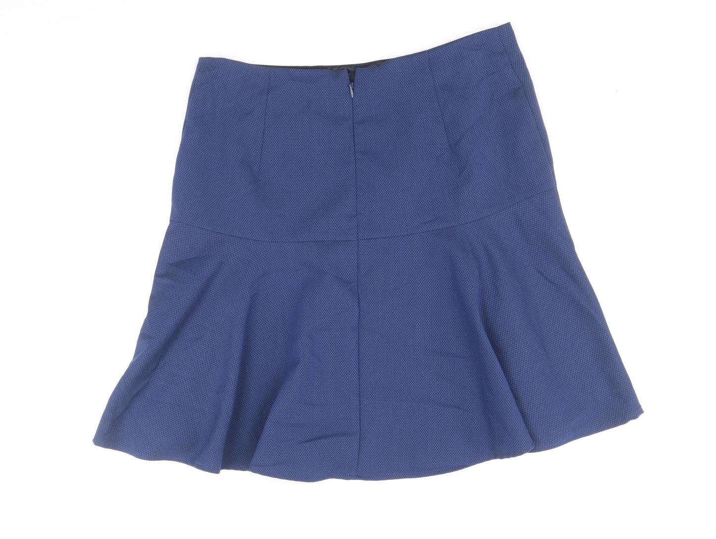 NEXT Womens Blue Polyacrylate Fibre Trumpet Skirt Size 10 Zip