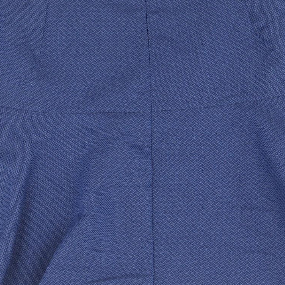 NEXT Womens Blue Polyacrylate Fibre Trumpet Skirt Size 10 Zip