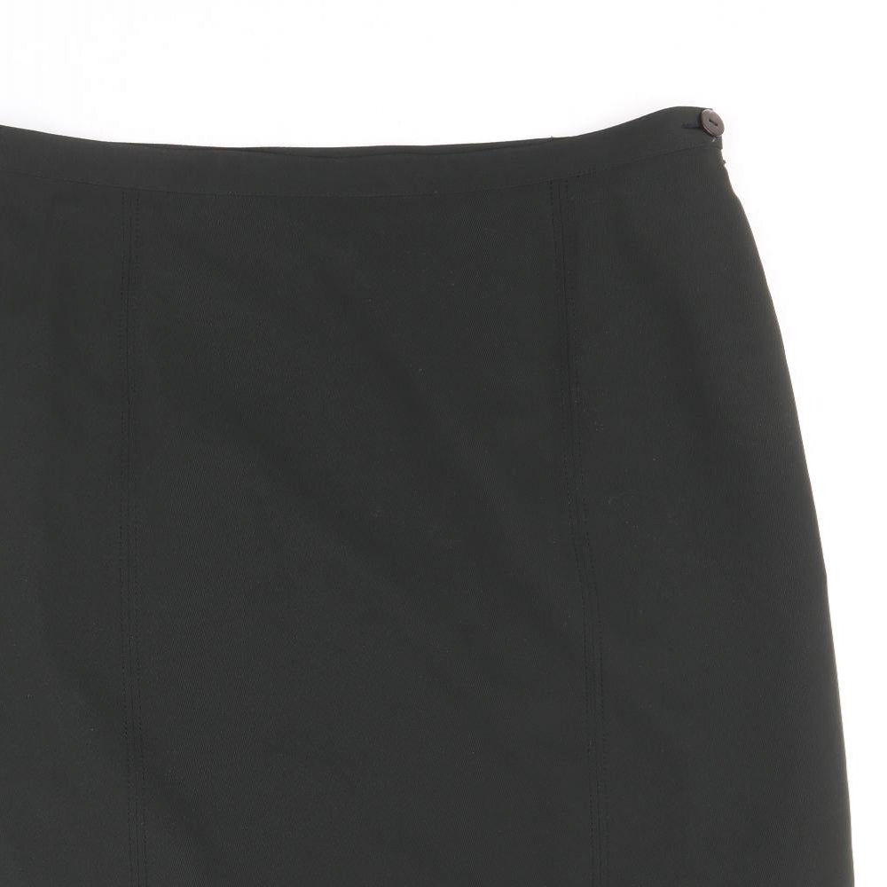 ELVI Womens Green Polyester Straight & Pencil Skirt Size 18 Zip