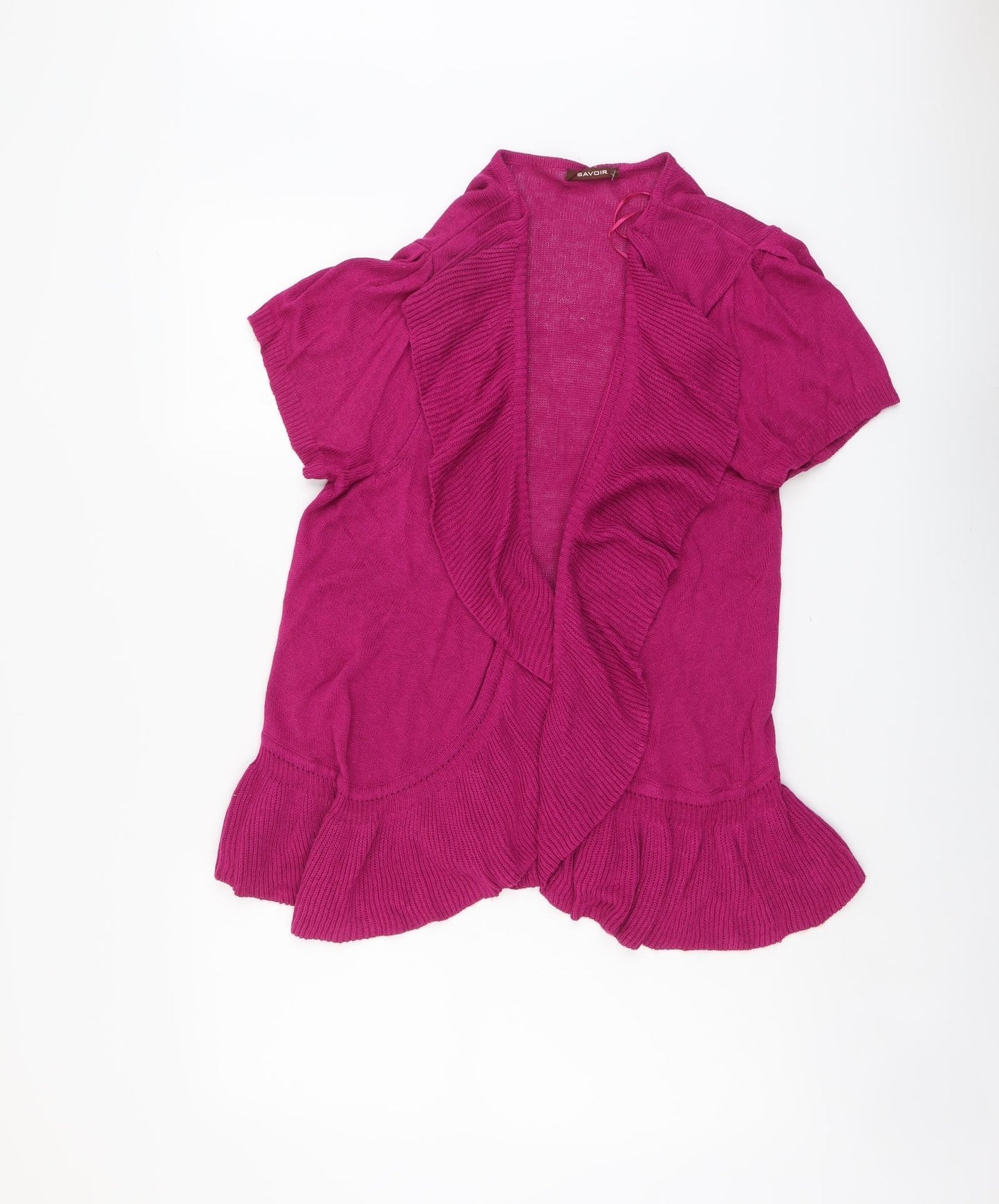 Savoir Womens Purple V-Neck Viscose Cardigan Jumper Size 20