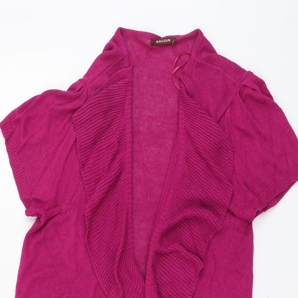 Savoir Womens Purple V-Neck Viscose Cardigan Jumper Size 20