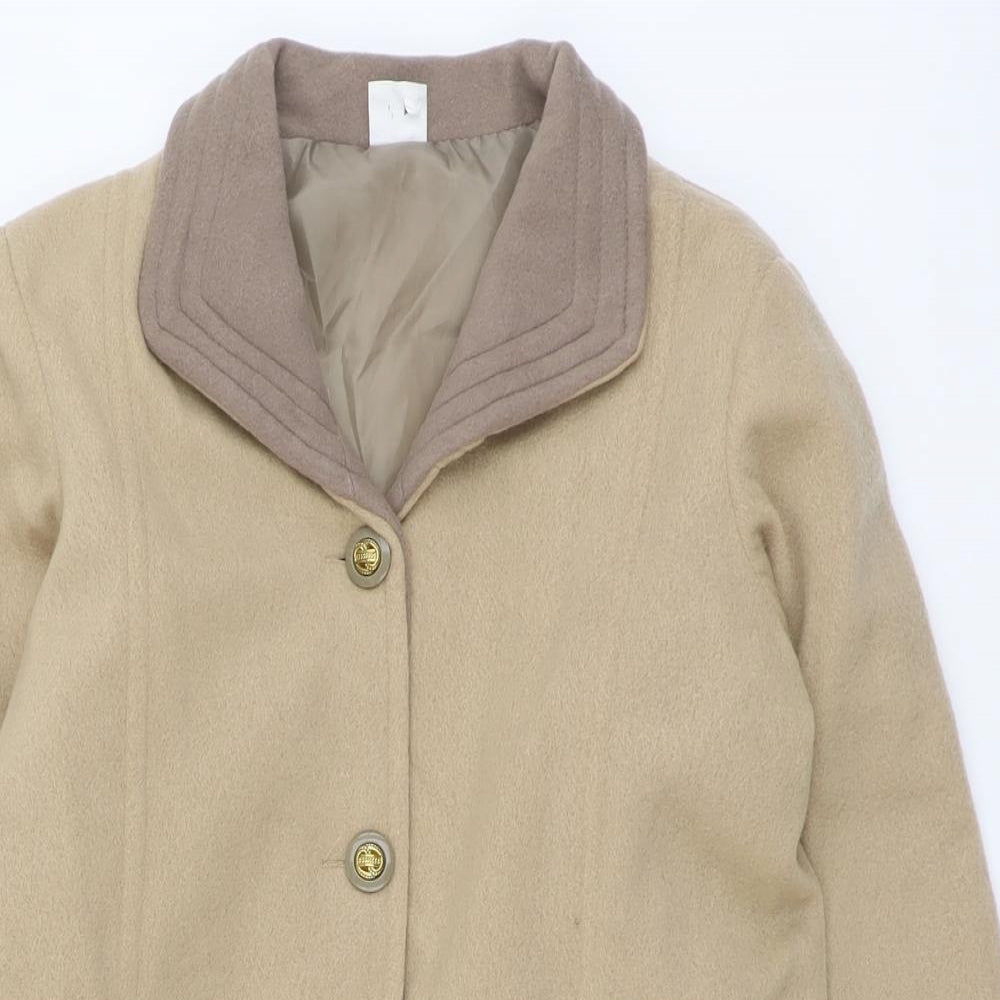 Gabriella Vicenga Womens Beige Overcoat Coat Size 10 Button