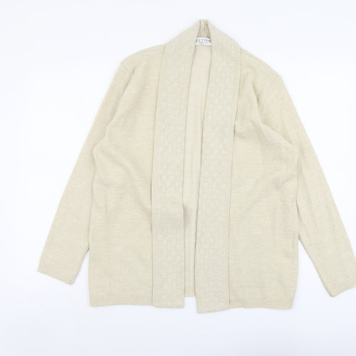 Review Womens Beige V-Neck Acrylic Cardigan Jumper Size M