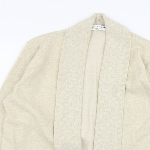 Review Womens Beige V-Neck Acrylic Cardigan Jumper Size M