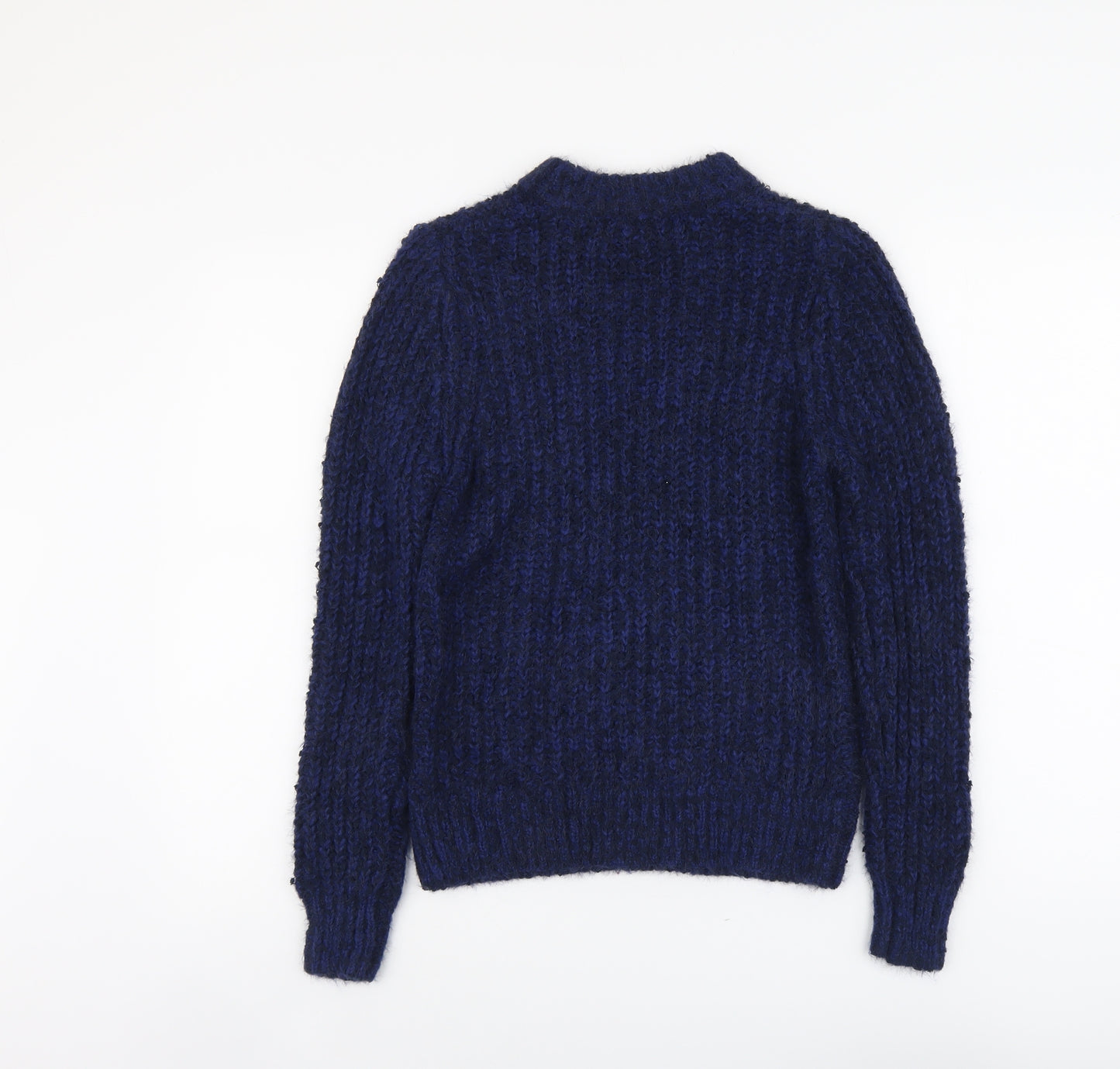 Marks and Spencer Womens Blue Round Neck Acrylic Pullover Jumper Size 10
