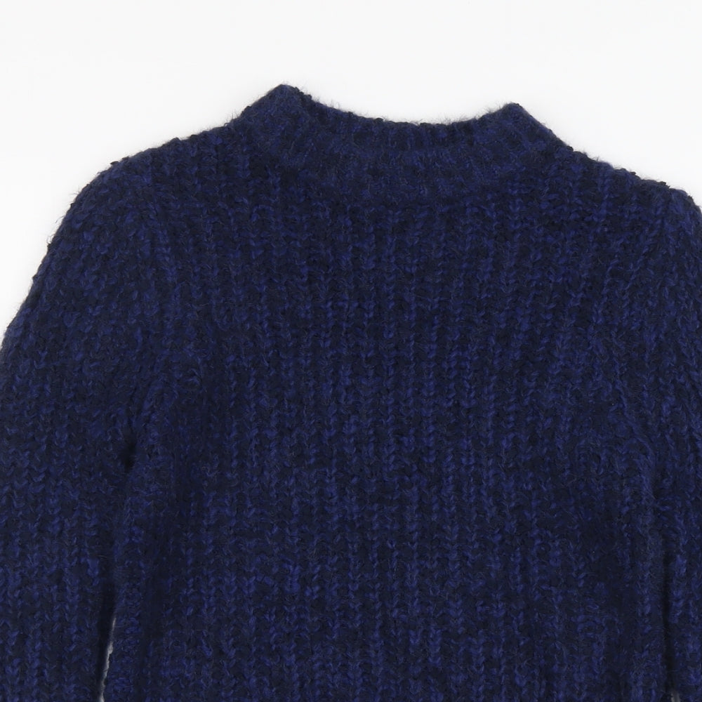 Marks and Spencer Womens Blue Round Neck Acrylic Pullover Jumper Size 10
