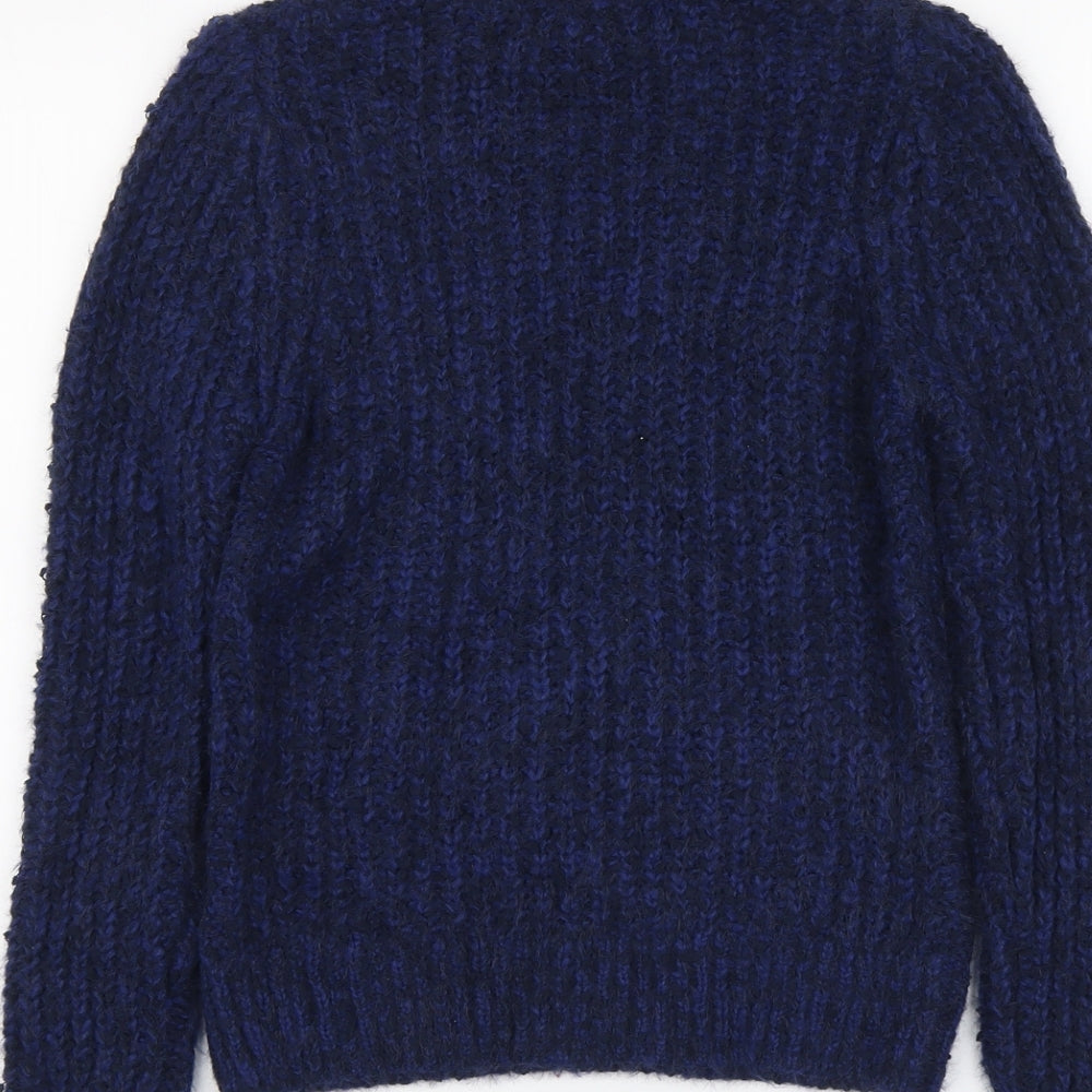 Marks and Spencer Womens Blue Round Neck Acrylic Pullover Jumper Size 10