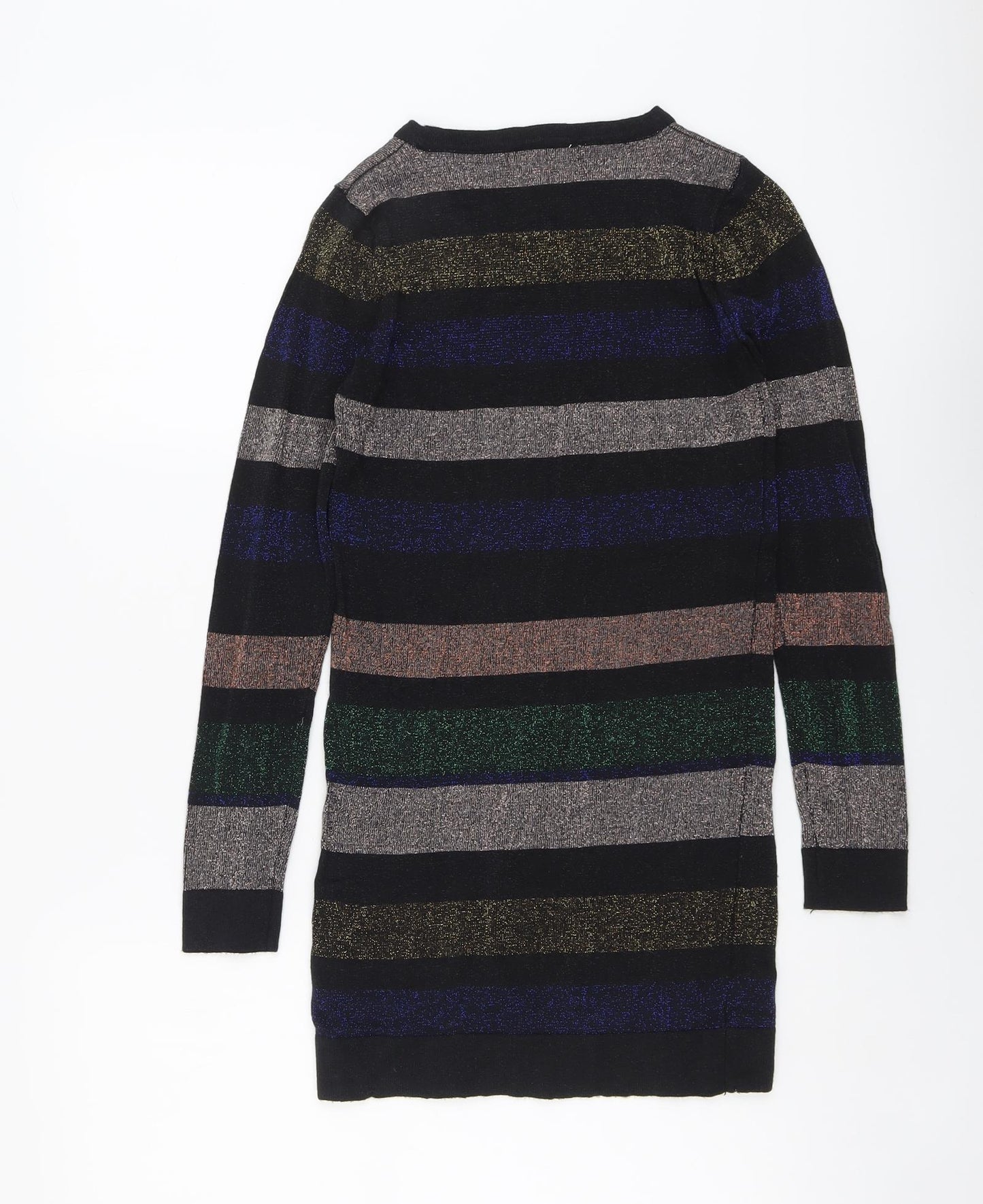 Atmosphere Womens Multicoloured Round Neck Striped Acrylic Pullover Jumper Size 8