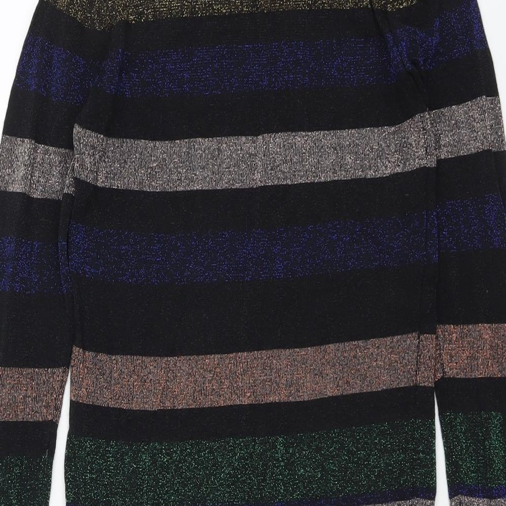 Atmosphere Womens Multicoloured Round Neck Striped Acrylic Pullover Jumper Size 8