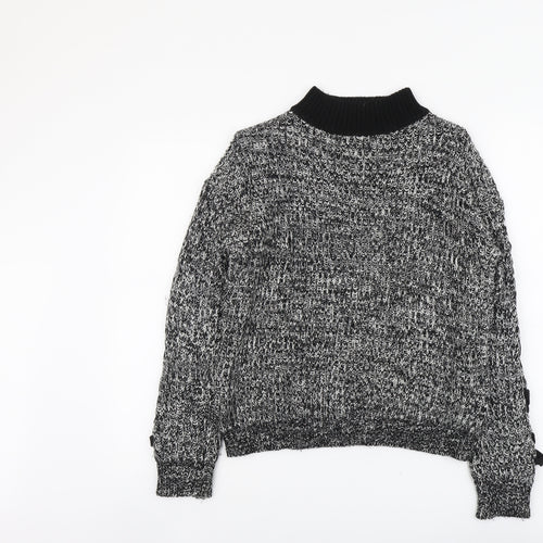 Papaya Womens Black Round Neck Acrylic Pullover Jumper Size S
