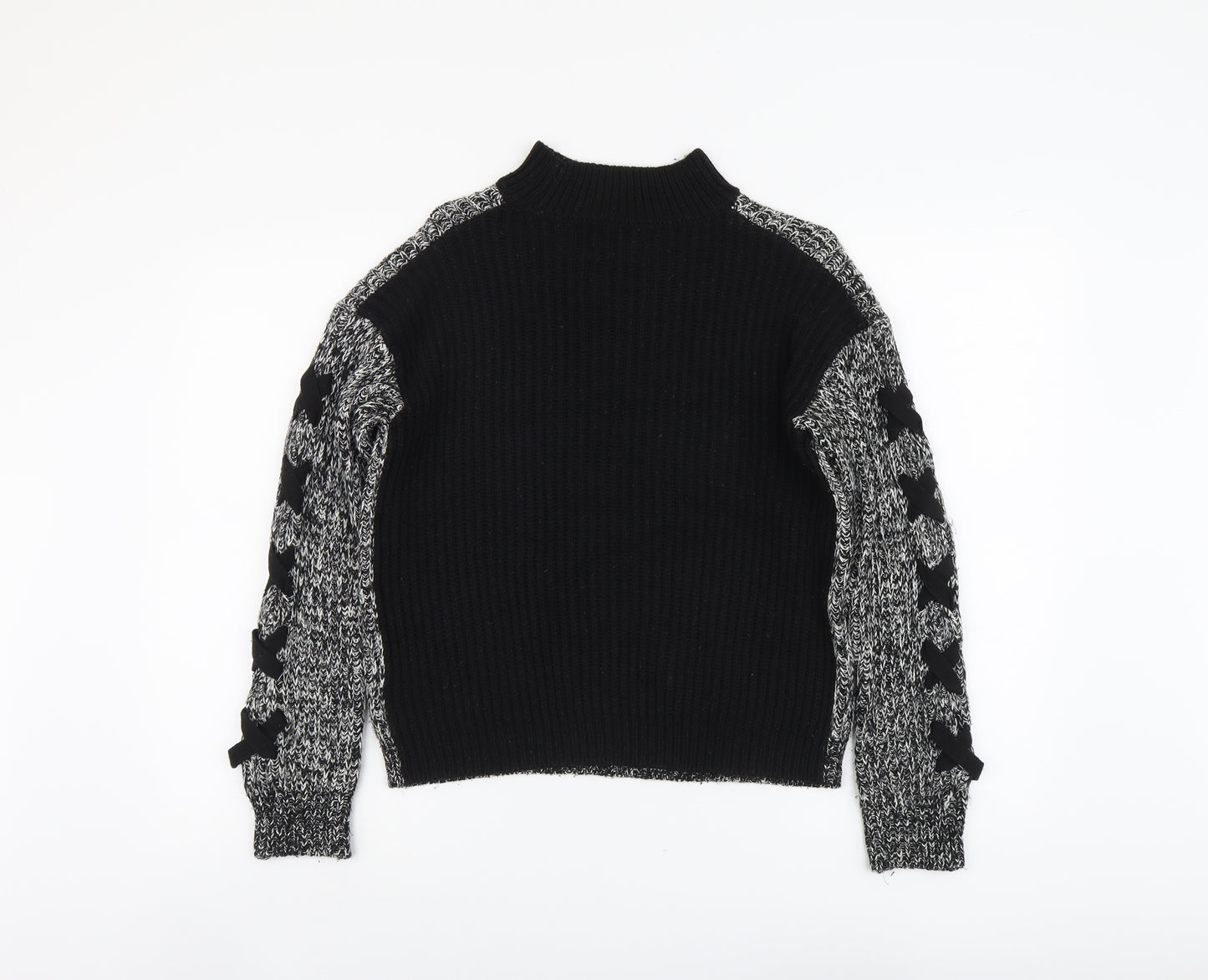 Papaya Womens Black Round Neck Acrylic Pullover Jumper Size S