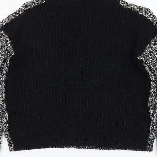 Papaya Womens Black Round Neck Acrylic Pullover Jumper Size S