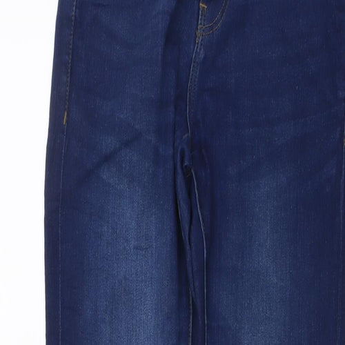 Denim & Co. Womens Blue Cotton Skinny Jeans Size 8 L28 in Regular Button