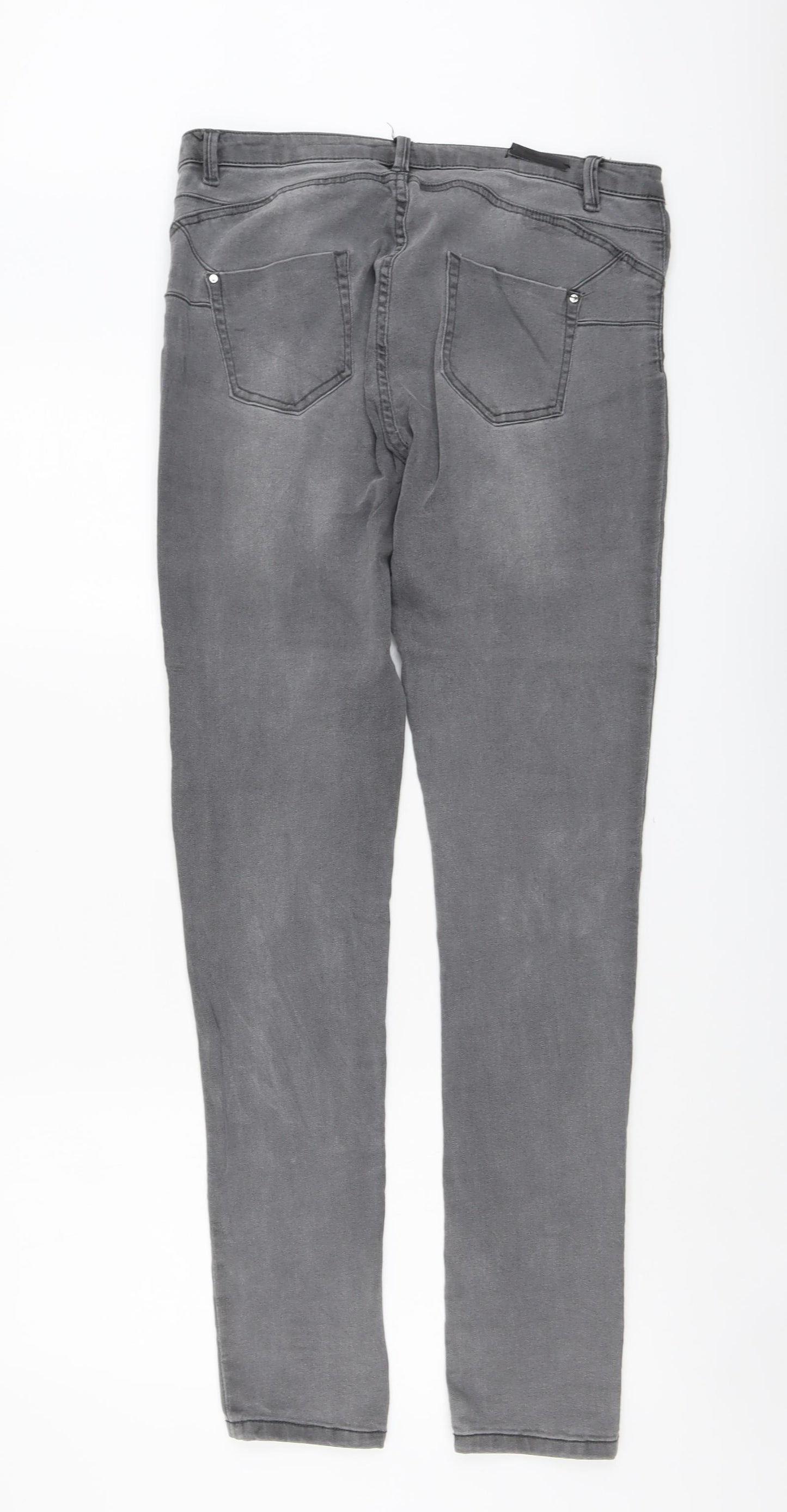 Promod Womens Grey Cotton Skinny Jeans Size 32 in L32 in Regular Button