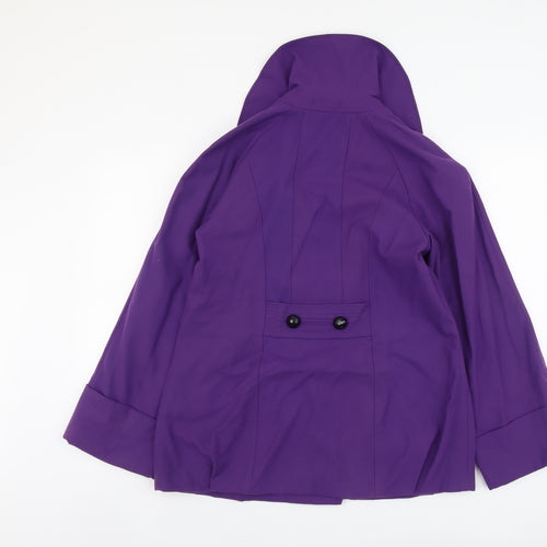Per Una Womens Purple Pea Coat Coat Size 10 Button