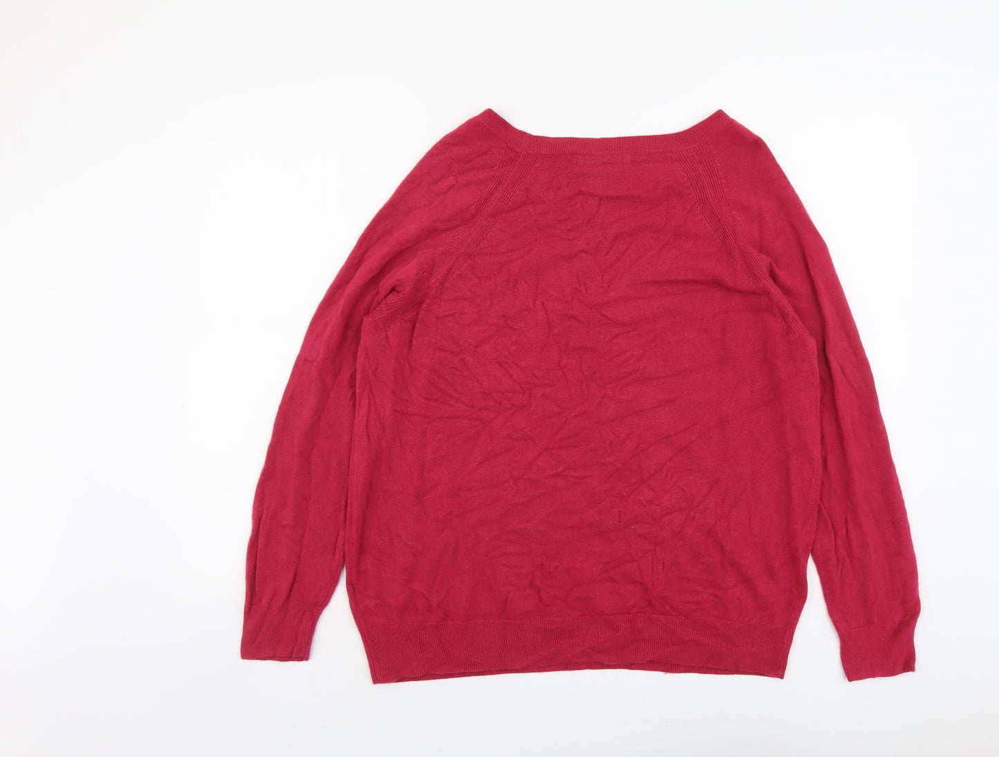 Marks and Spencer Womens Pink Round Neck Acrylic Pullover Jumper Size 20