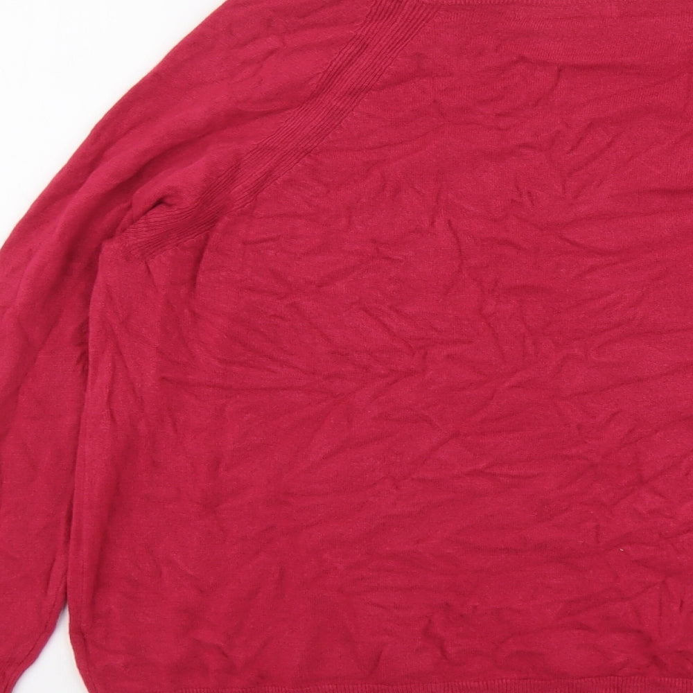 Marks and Spencer Womens Pink Round Neck Acrylic Pullover Jumper Size 20