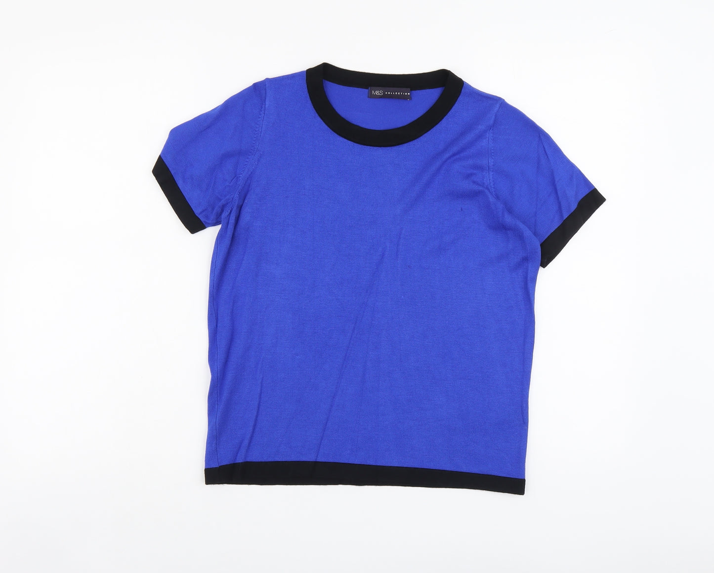 Marks and Spencer Womens Blue Round Neck Acrylic Pullover Jumper Size 8