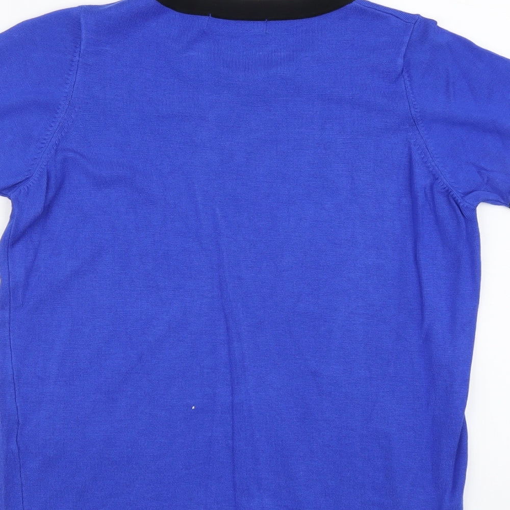 Marks and Spencer Womens Blue Round Neck Acrylic Pullover Jumper Size 8