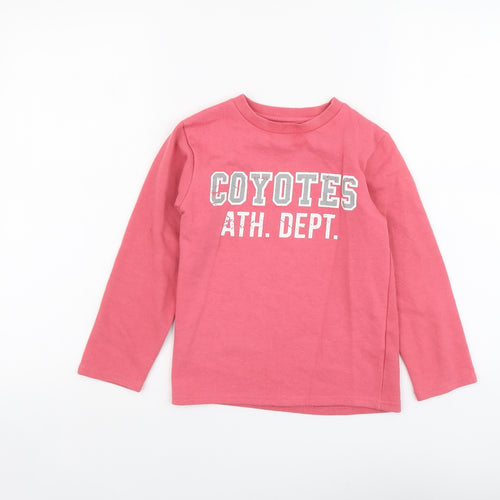 Basic Girls Pink Cotton Pullover Sweatshirt Size 7-8 Years Pullover - Coyotes