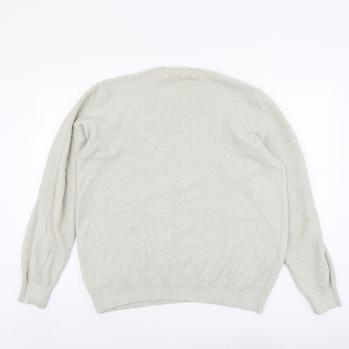 F&F Womens Beige Round Neck Cotton Pullover Jumper Size L