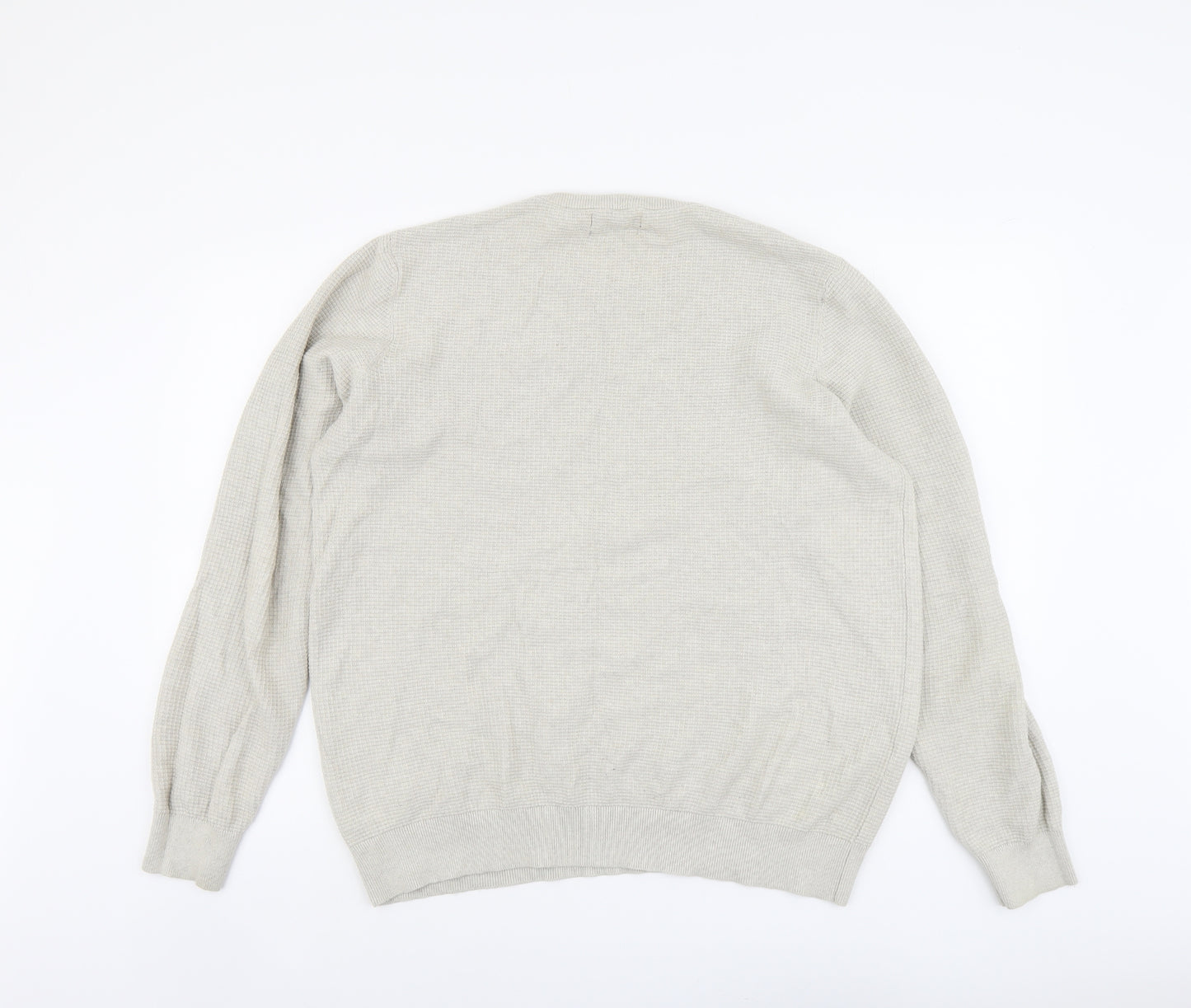 F&F Womens Beige Round Neck Cotton Pullover Jumper Size L