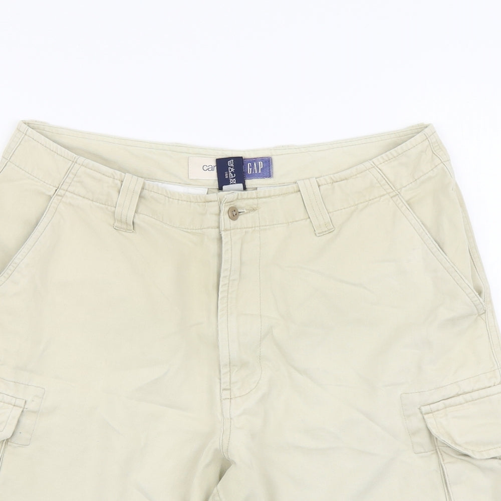 Gap Mens Beige Cotton Cargo Shorts Size 32 in L9 in Regular Button