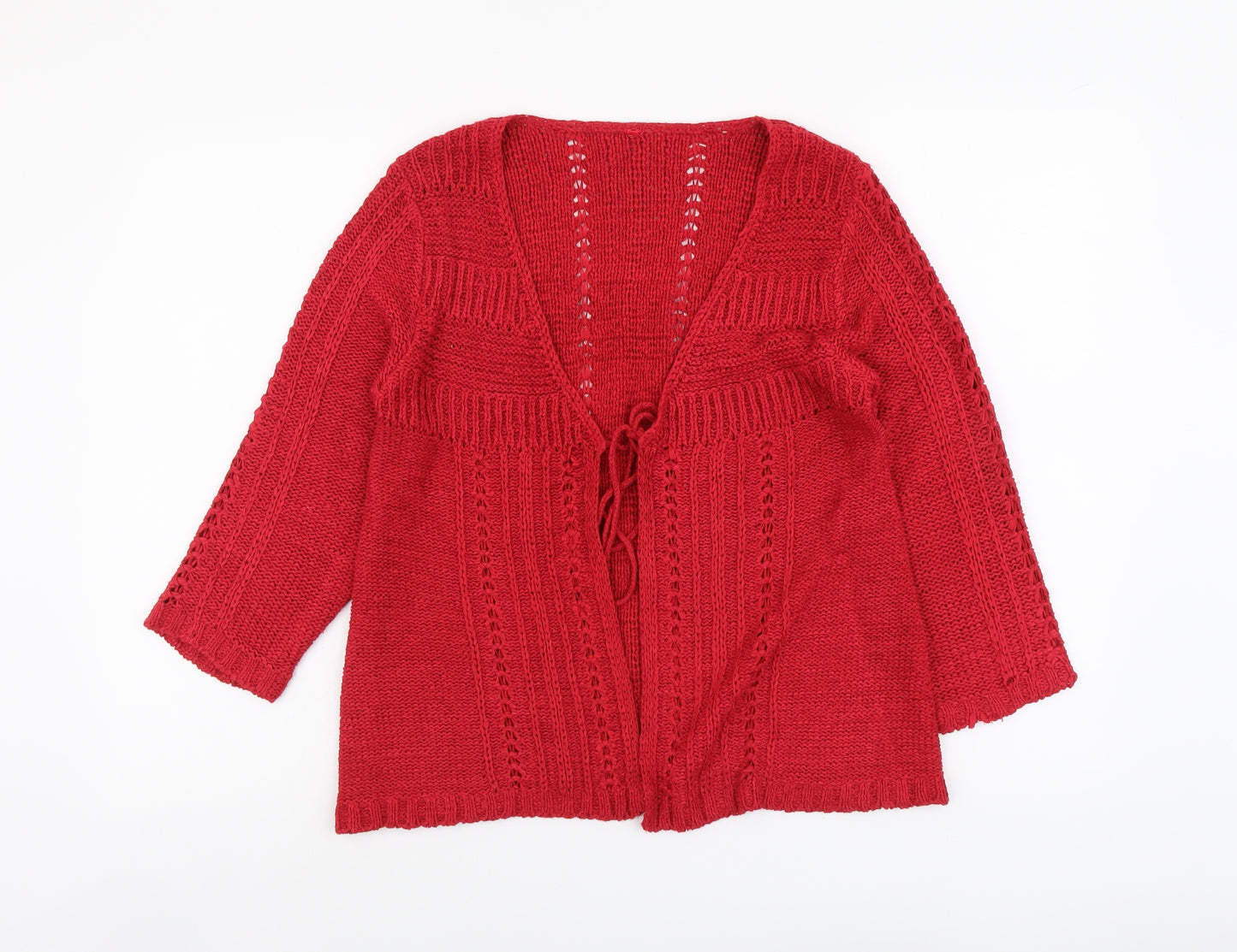 E-vie Womens Pink V-Neck Acrylic Cardigan Jumper Size 12