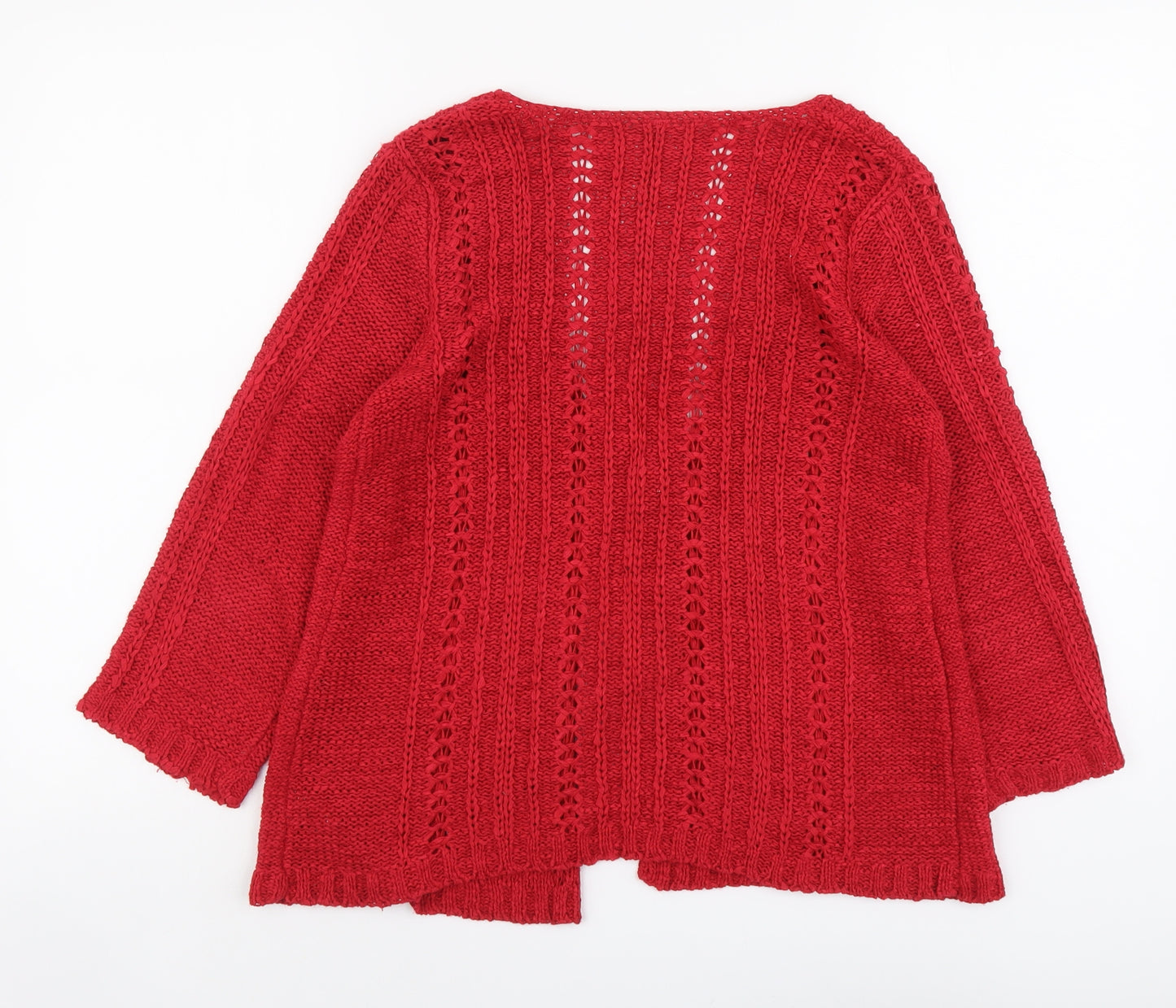 E-vie Womens Pink V-Neck Acrylic Cardigan Jumper Size 12
