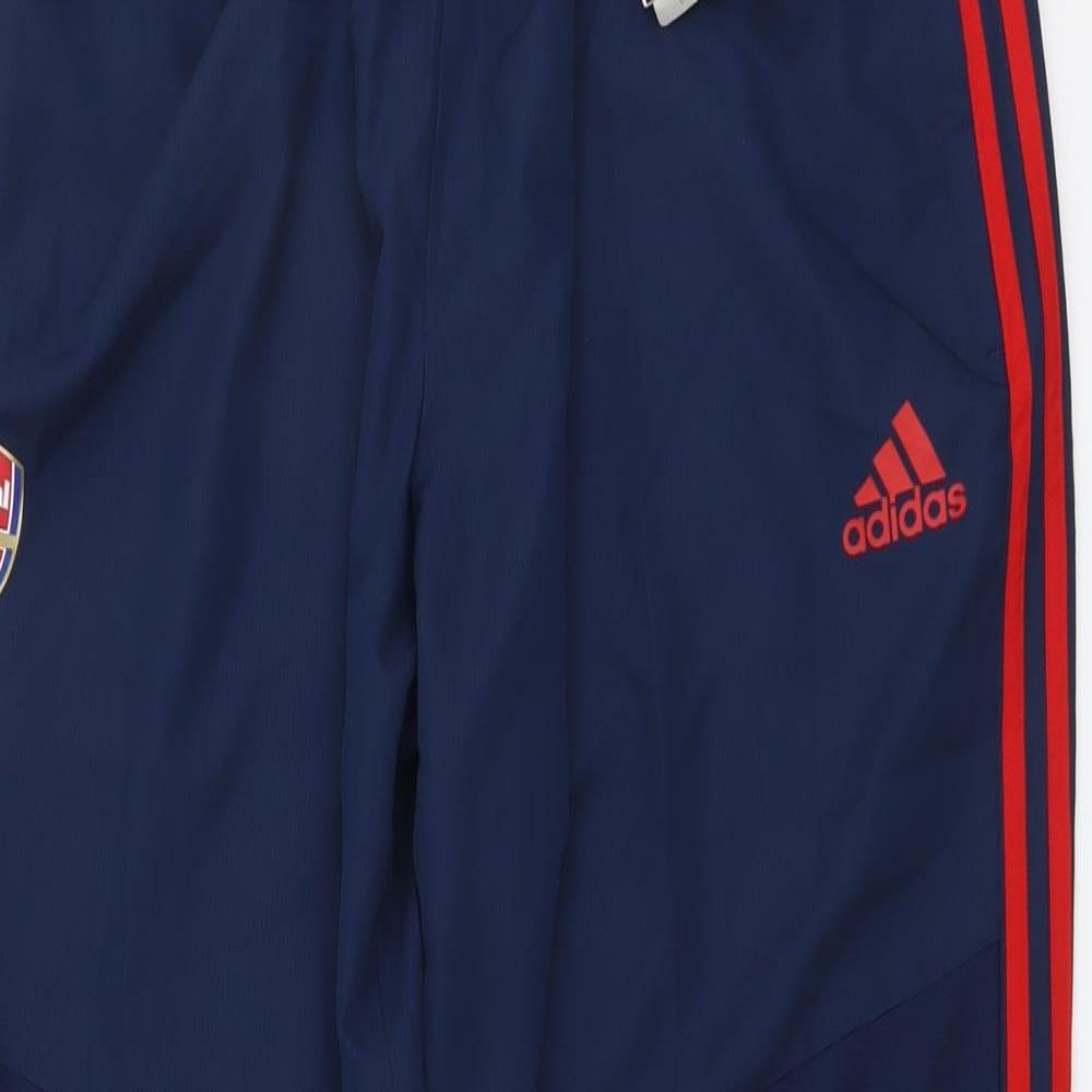 adidas Mens Blue Polyester Jogger Trousers Size XL L30 in Regular Pullover