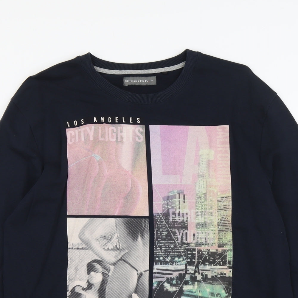 Officers Club Mens Blue Cotton Pullover Sweatshirt Size XL - Los Angeles