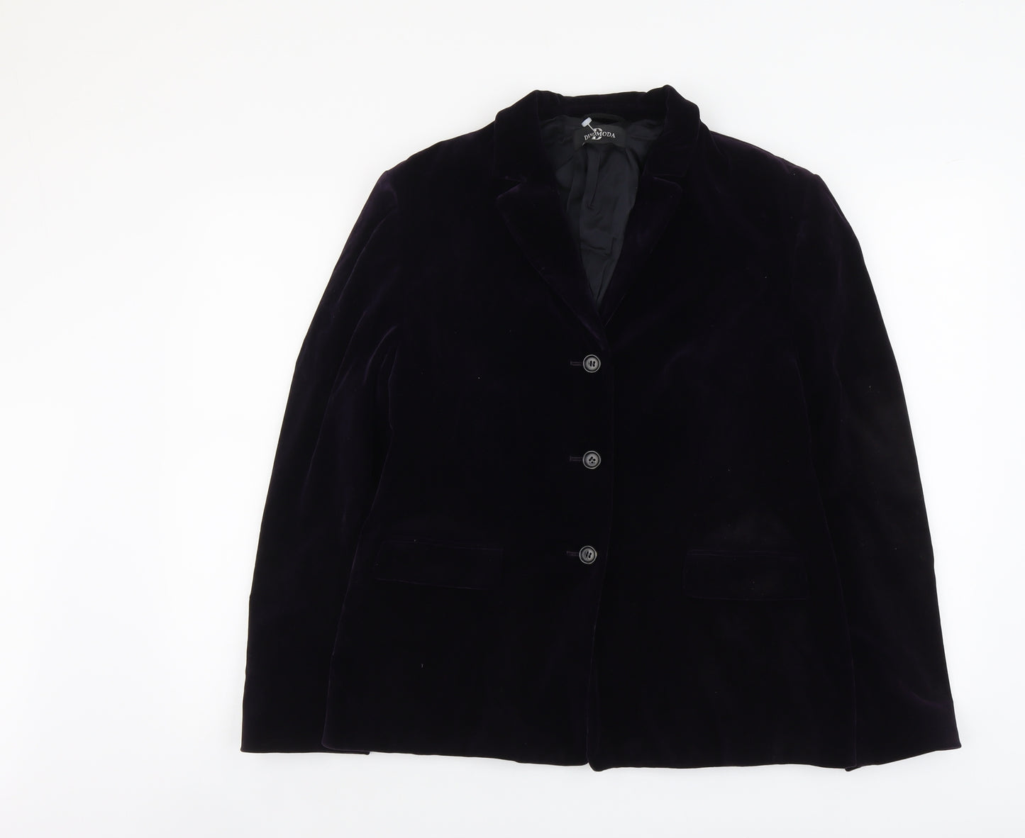 Dino Moda Womens Purple Polyester Jacket Blazer Size 12