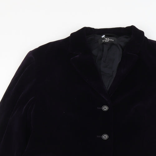 Dino Moda Womens Purple Polyester Jacket Blazer Size 12