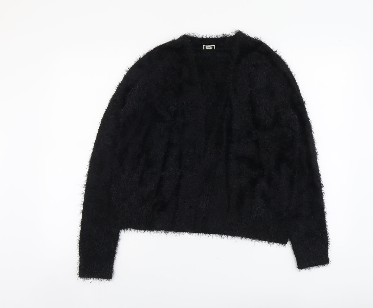 Primke Womens Black V-Neck Polyamide Cardigan Jumper Size M