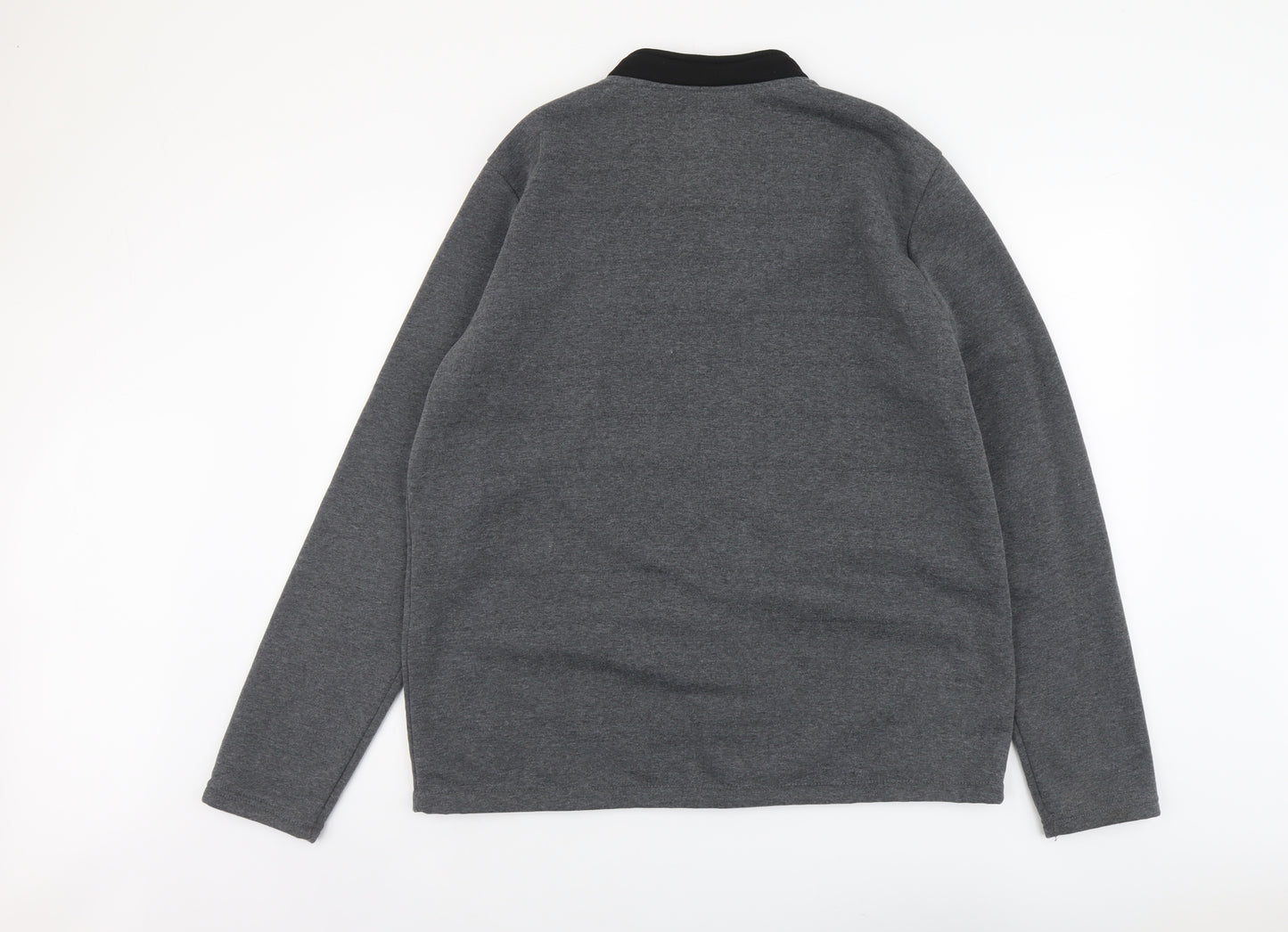 Preworn Mens Grey Polyester Cardigan Sweatshirt Size 2XL