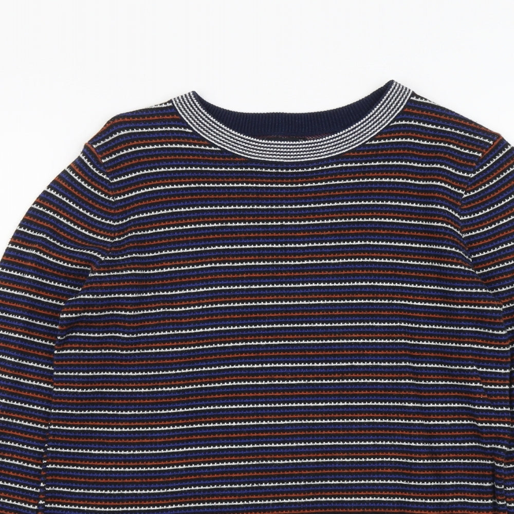 Papaya Womens Multicoloured Boat Neck Striped Acrylic Pullover Jumper Size 10