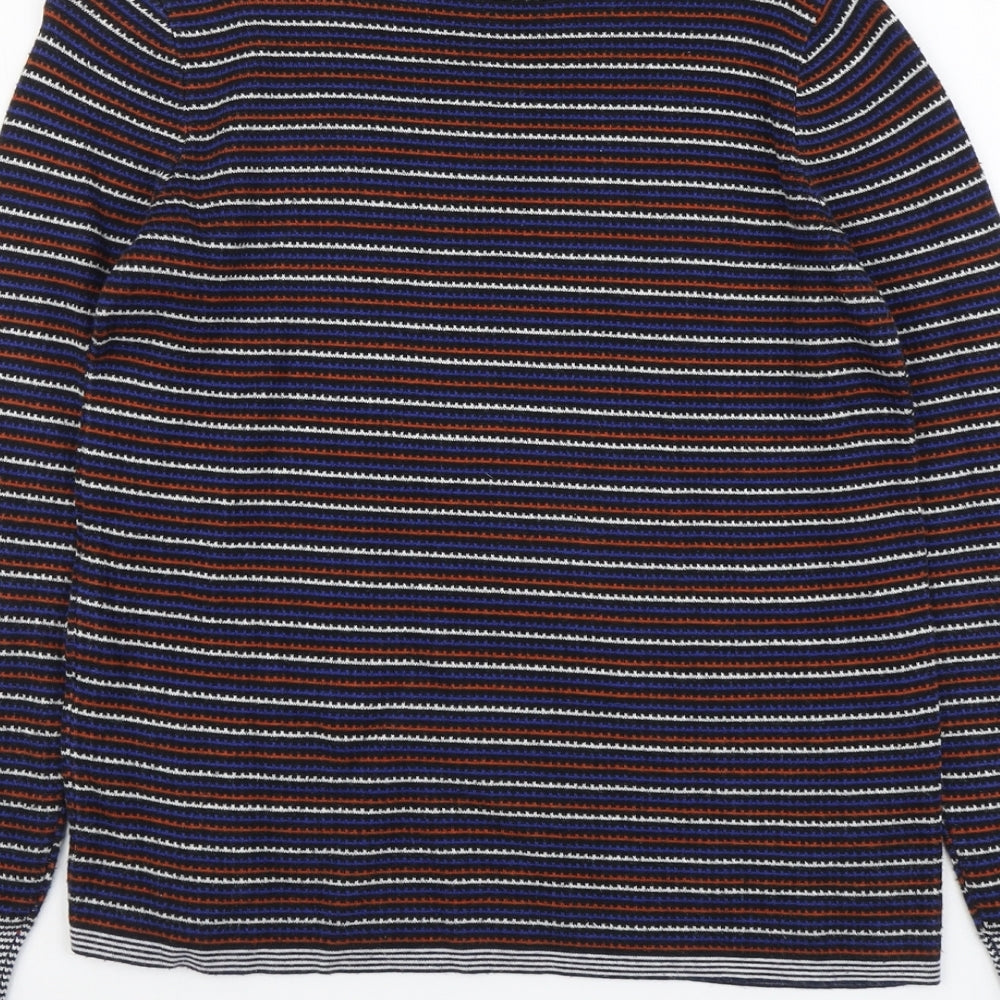 Papaya Womens Multicoloured Boat Neck Striped Acrylic Pullover Jumper Size 10