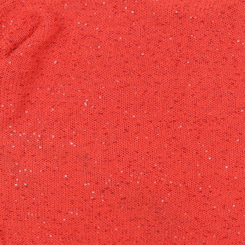 F&F Womens Red Boat Neck Acrylic Pullover Jumper Size 16