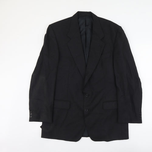Label Mens Black Wool Jacket Suit Jacket Size L Regular