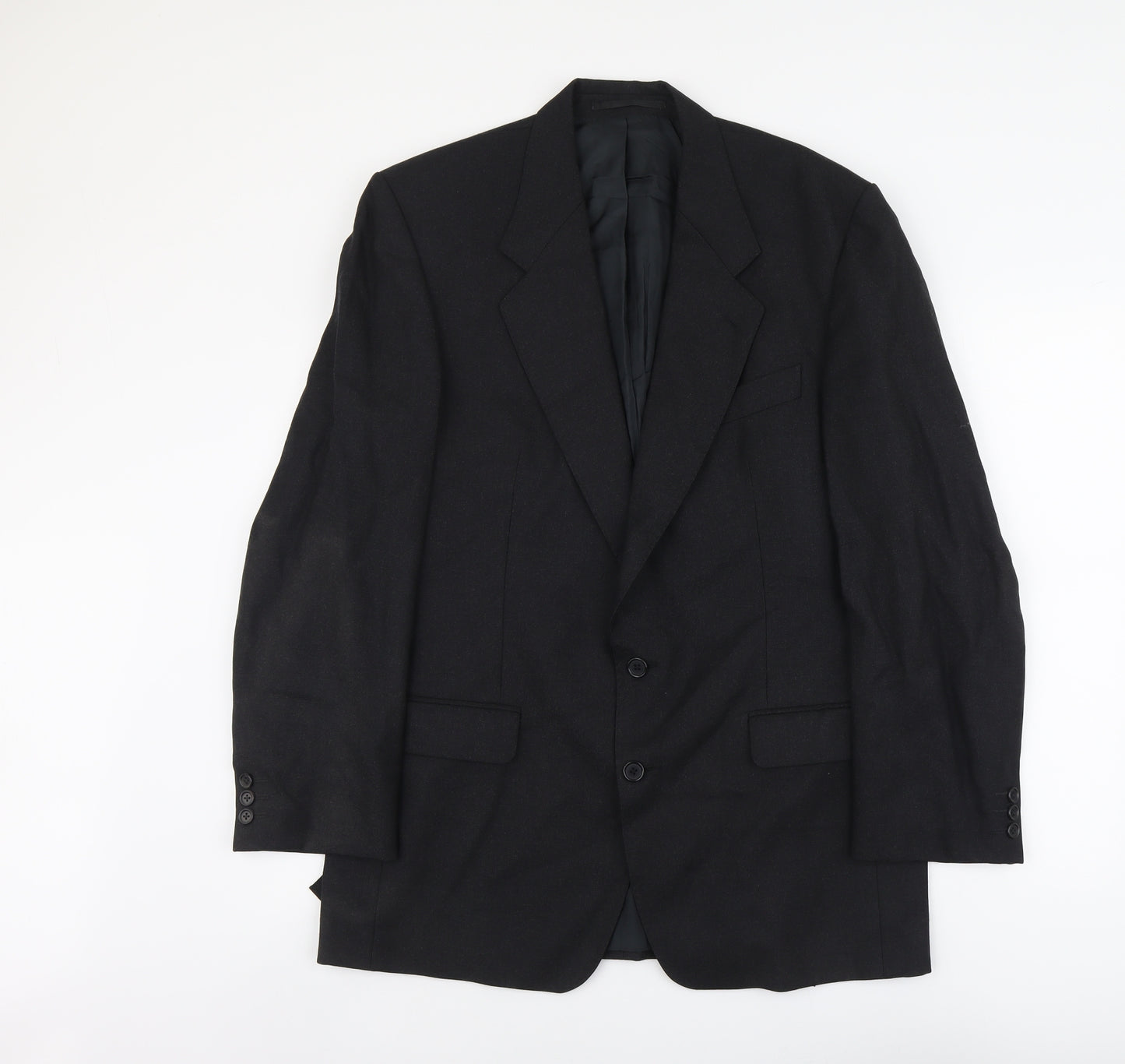 Label Mens Black Wool Jacket Suit Jacket Size L Regular