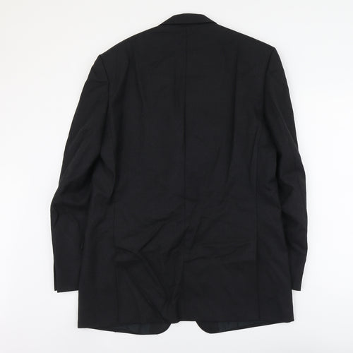 Label Mens Black Wool Jacket Suit Jacket Size L Regular