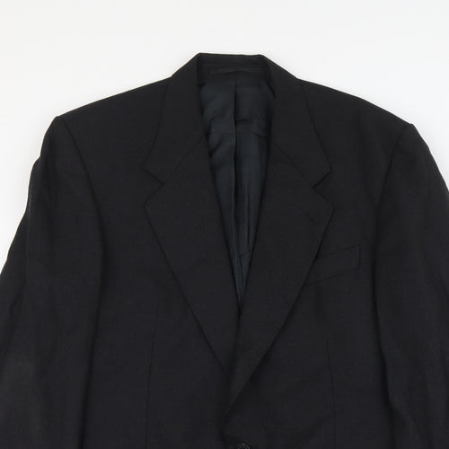 Label Mens Black Wool Jacket Suit Jacket Size L Regular