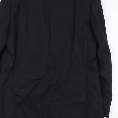 Label Mens Black Wool Jacket Suit Jacket Size L Regular