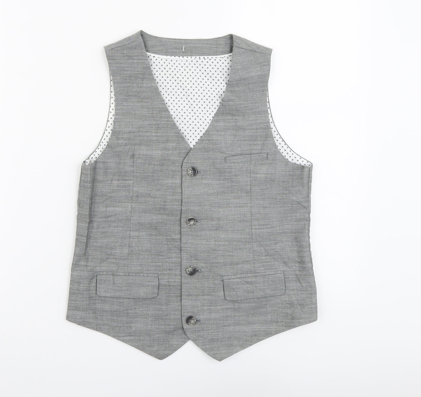 Marks and Spencer Boys Grey Jacket Waistcoat Size 10-11 Years Button