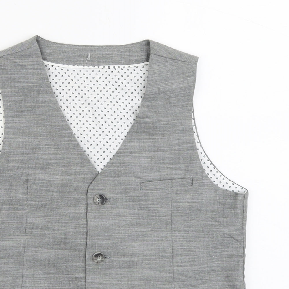 Marks and Spencer Boys Grey Jacket Waistcoat Size 10-11 Years Button