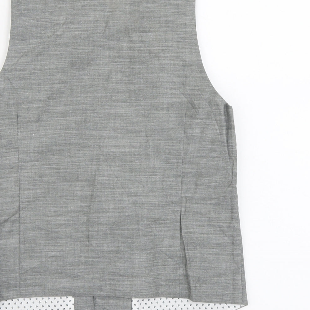 Marks and Spencer Boys Grey Jacket Waistcoat Size 10-11 Years Button