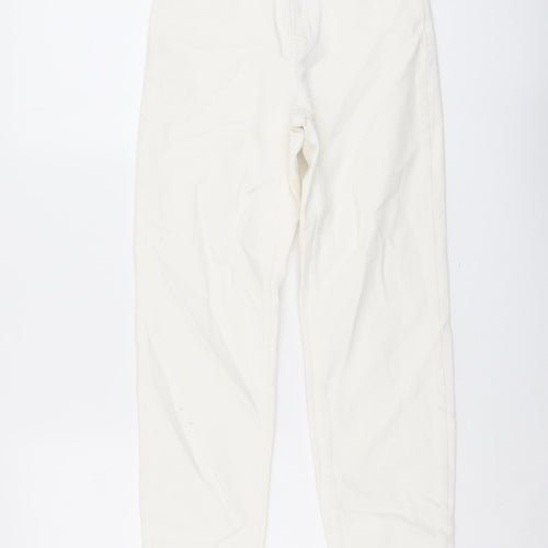 Stradivarius Womens Beige Cotton Straight Jeans Size 6 L25 in Regular Button